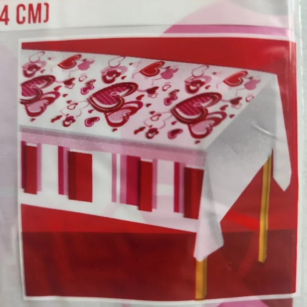 3 Pieces Valentines Day Plastic Table Cover 54